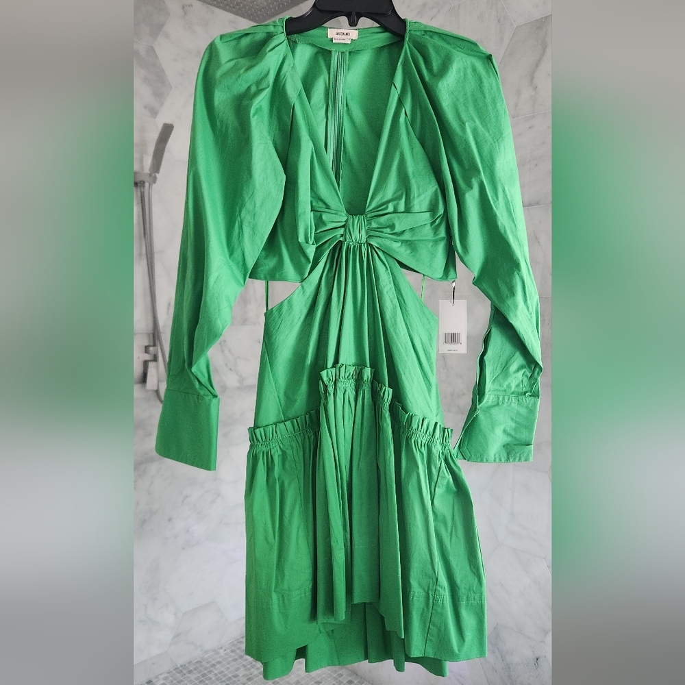 BRAND NEW Jason Wu Vibrant Green Long Sleeve Dress. size S